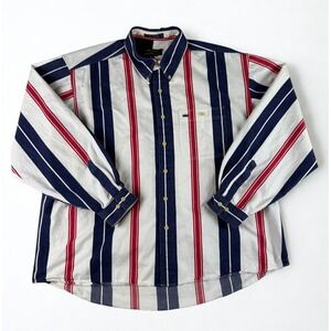Vintage Colours by Alexander Julian Shirt Mens XL Red Blue Stripe Button Down